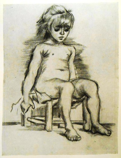 Drawing of a Nude Girl by Vincent van Gogh